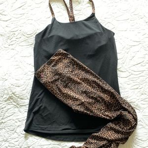 Kira Grace matching leopard top + leggings